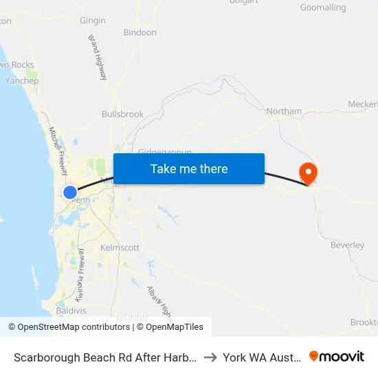 Scarborough Beach Rd After Harborne St to York WA Australia map