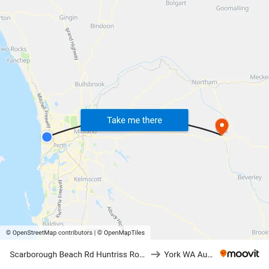Scarborough Beach Rd Huntriss Road Cat Id 31 to York WA Australia map