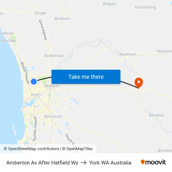 Amberton Av After Hatfield Wy to York WA Australia map
