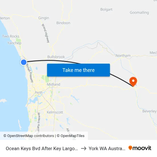 Ocean Keys Bvd After Key Largo Dr to York WA Australia map
