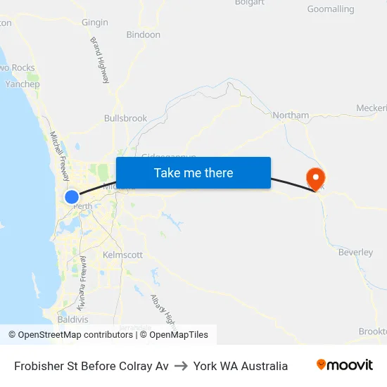 Frobisher St Before Colray Av to York WA Australia map