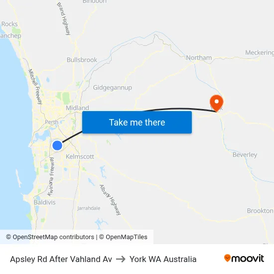 Apsley Rd After Vahland Av to York WA Australia map
