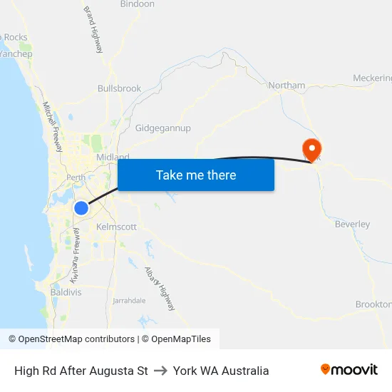 High Rd After Augusta St to York WA Australia map