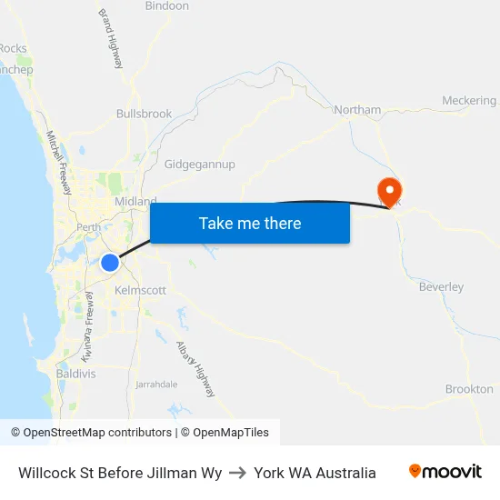Willcock St Before Jillman Wy to York WA Australia map