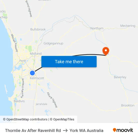 Thornlie Av After Ravenhill Rd to York WA Australia map