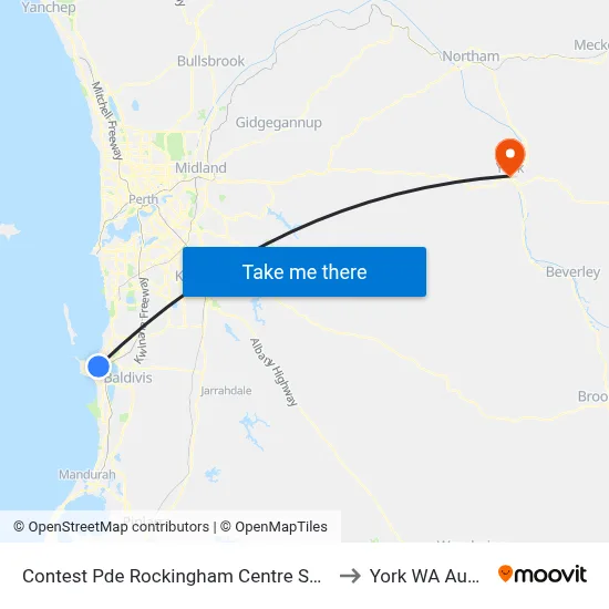 Contest Pde Rockingham Centre Shopping Ctr to York WA Australia map