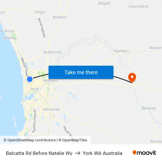 Balcatta Rd Before Natalie Wy to York WA Australia map