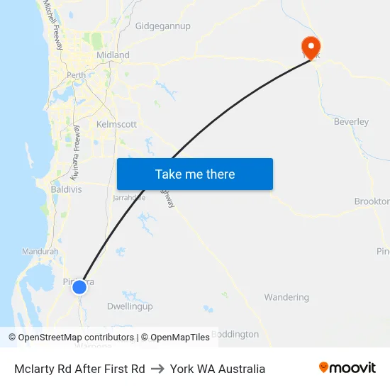 Mclarty Rd After First Rd to York WA Australia map