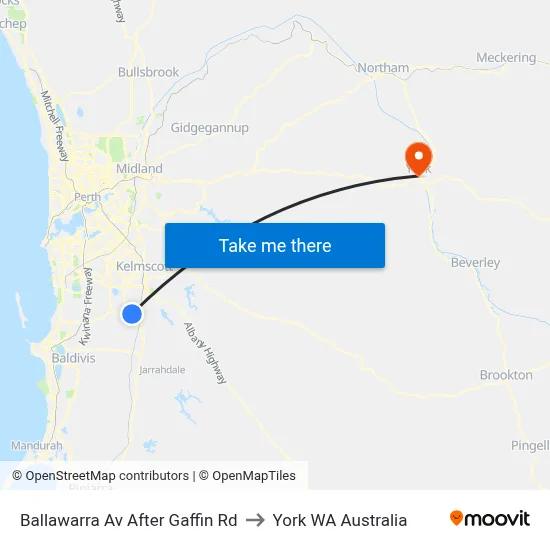 Ballawarra Av After Gaffin Rd to York WA Australia map