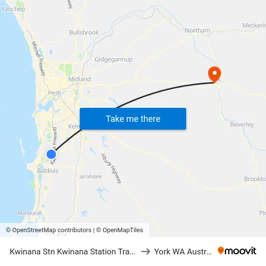 Kwinana Stn Kwinana Station Transwa to York WA Australia map