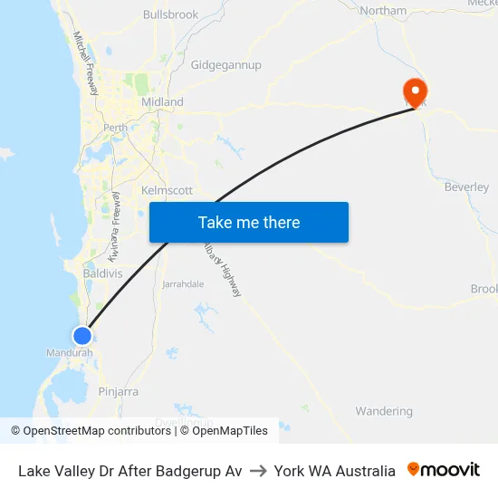 Lake Valley Dr After Badgerup Av to York WA Australia map