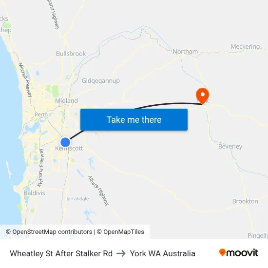 Wheatley St After Stalker Rd to York WA Australia map