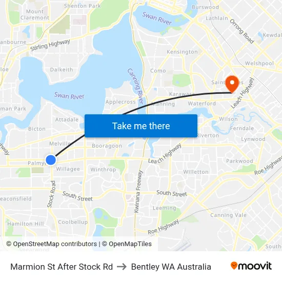 Marmion St After Stock Rd to Bentley WA Australia map