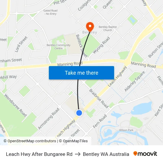 Leach Hwy After Bungaree Rd to Bentley WA Australia map