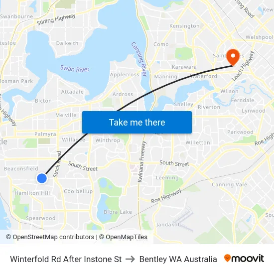 Winterfold Rd After Instone St to Bentley WA Australia map