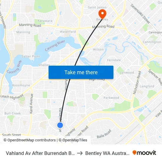 Vahland Av After Burrendah Bvd to Bentley WA Australia map