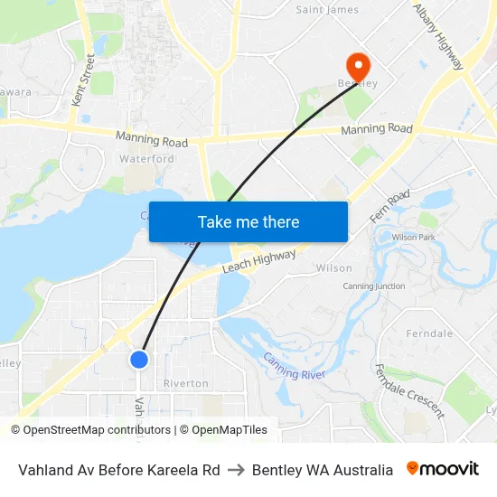 Vahland Av Before Kareela Rd to Bentley WA Australia map