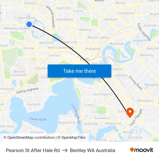 Pearson St After Hale Rd to Bentley WA Australia map