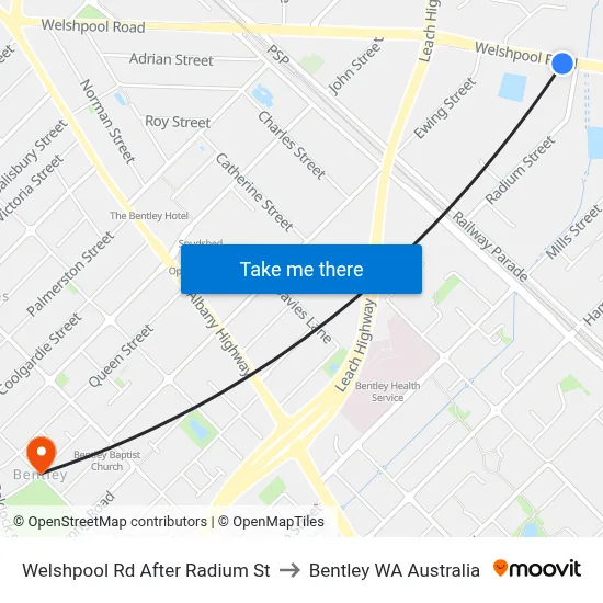 Welshpool Rd After Radium St to Bentley WA Australia map