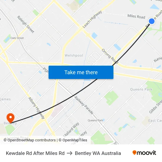 Kewdale Rd After Miles Rd to Bentley WA Australia map