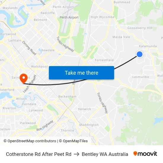 Cotherstone Rd After Peet Rd to Bentley WA Australia map