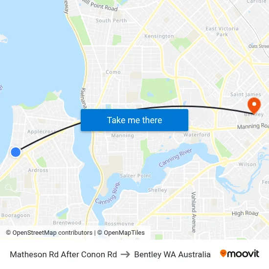 Matheson Rd After Conon Rd to Bentley WA Australia map
