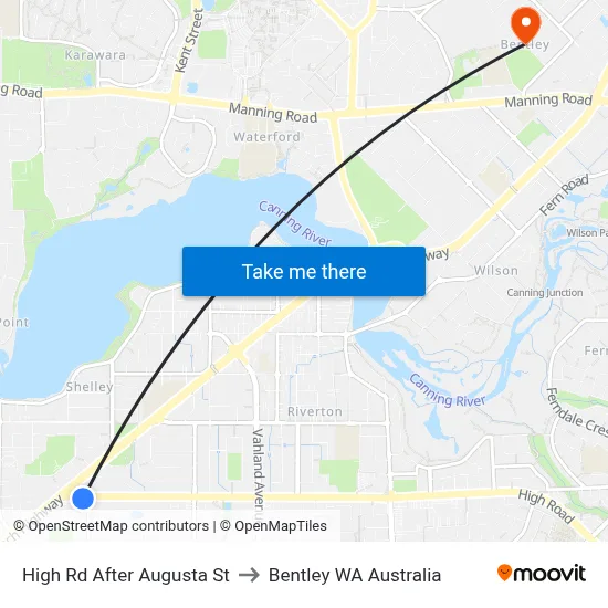 High Rd After Augusta St to Bentley WA Australia map