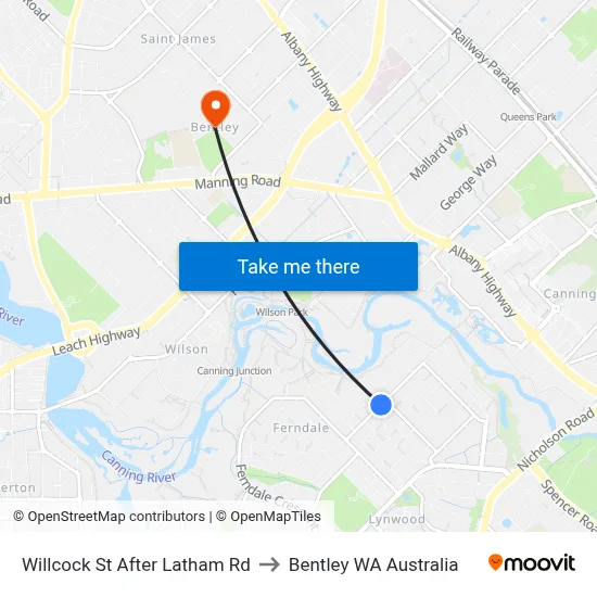 Willcock St After Latham Rd to Bentley WA Australia map