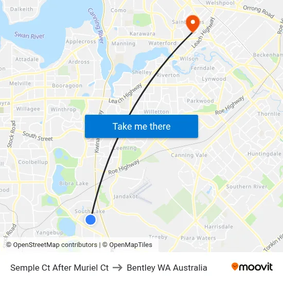 Semple Ct After Muriel Ct to Bentley WA Australia map