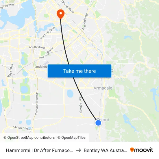 Hammermill Dr After Furnace St to Bentley WA Australia map