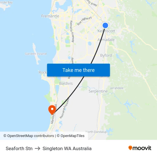 Seaforth Stn to Singleton WA Australia map