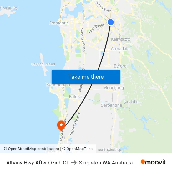 Albany Hwy After Ozich Ct to Singleton WA Australia map