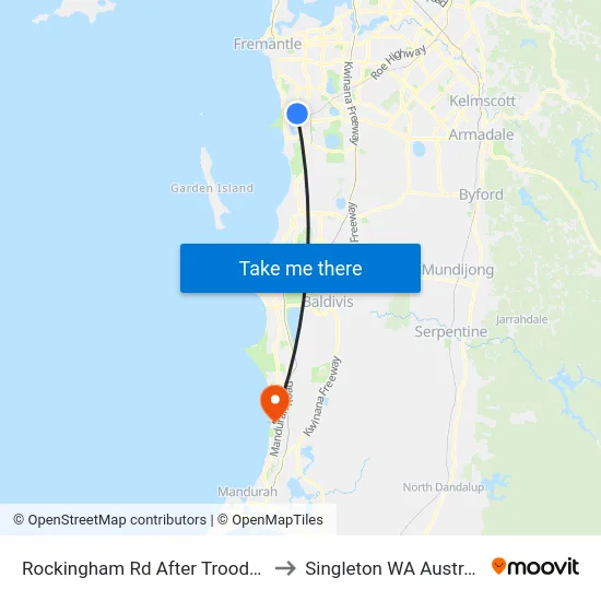 Rockingham Rd After Troode St to Singleton WA Australia map