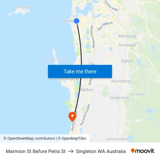 Marmion St Before Petra St to Singleton WA Australia map