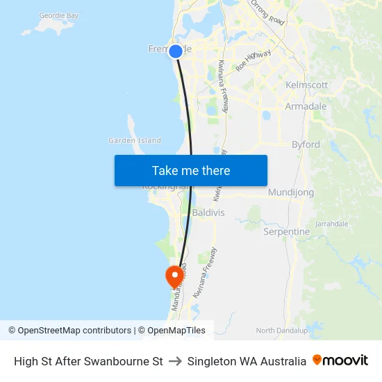 High St After Swanbourne St to Singleton WA Australia map