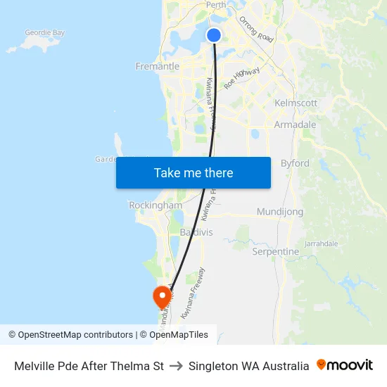 Melville Pde After Thelma St to Singleton WA Australia map