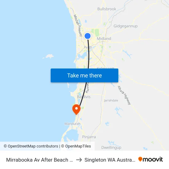 Mirrabooka Av After Beach Rd to Singleton WA Australia map