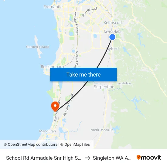 School Rd Armadale Snr High Sch Stand 2 to Singleton WA Australia map