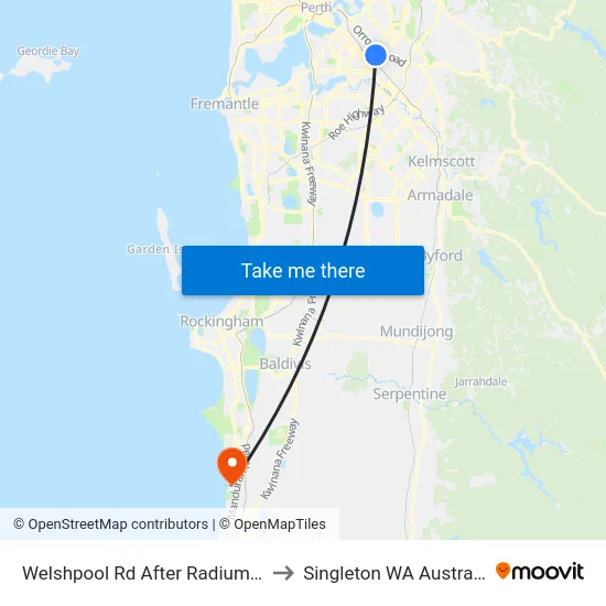 Welshpool Rd After Radium St to Singleton WA Australia map
