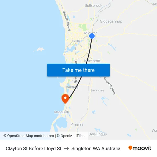 Clayton St Before Lloyd St to Singleton WA Australia map