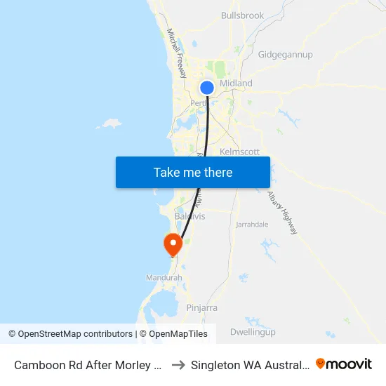 Camboon Rd After Morley Rd to Singleton WA Australia map