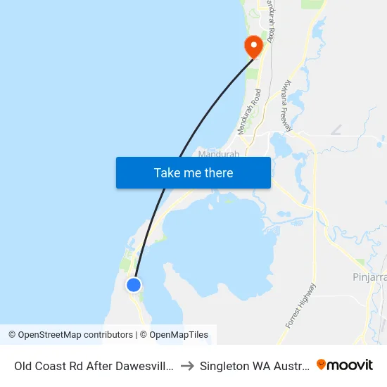 Old Coast Rd After Dawesville Rd to Singleton WA Australia map