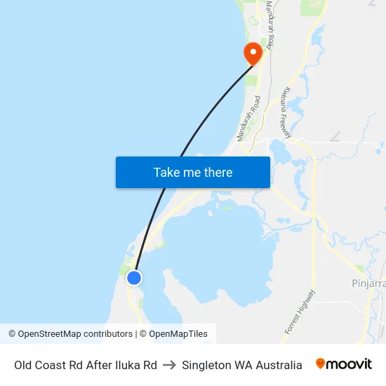 Old Coast Rd After Iluka Rd to Singleton WA Australia map