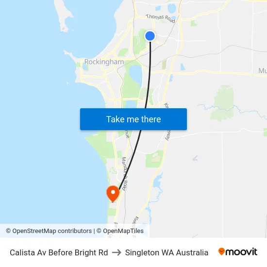 Calista Av Before Bright Rd to Singleton WA Australia map