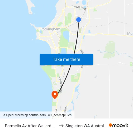 Parmelia Av After Wellard Rd to Singleton WA Australia map