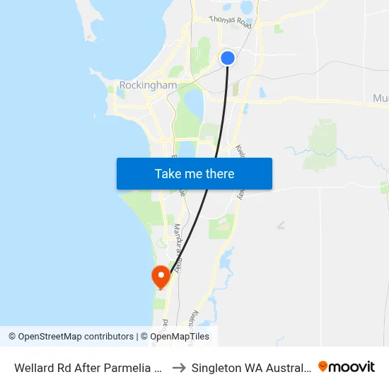 Wellard Rd After Parmelia Av to Singleton WA Australia map