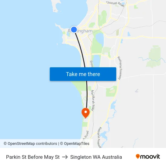 Parkin St Before May St to Singleton WA Australia map