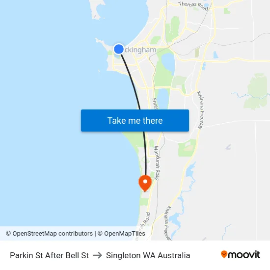 Parkin St After Bell St to Singleton WA Australia map