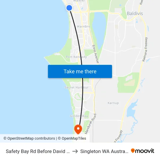 Safety Bay Rd Before David Rd to Singleton WA Australia map
