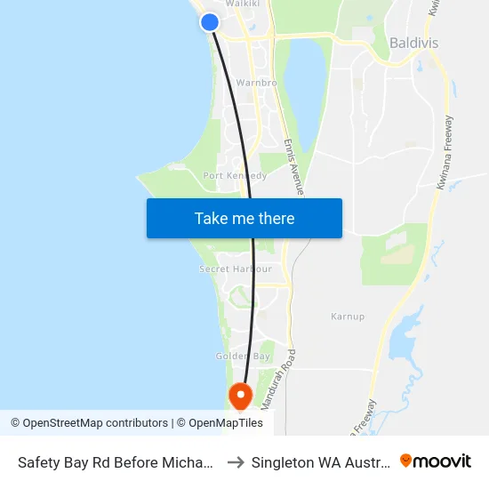 Safety Bay Rd Before Michael Rd to Singleton WA Australia map